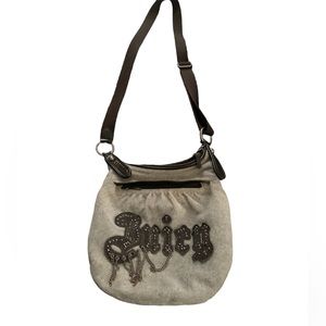 SOLD rare vintage y2k juicy couture chain link logo velour crossbody